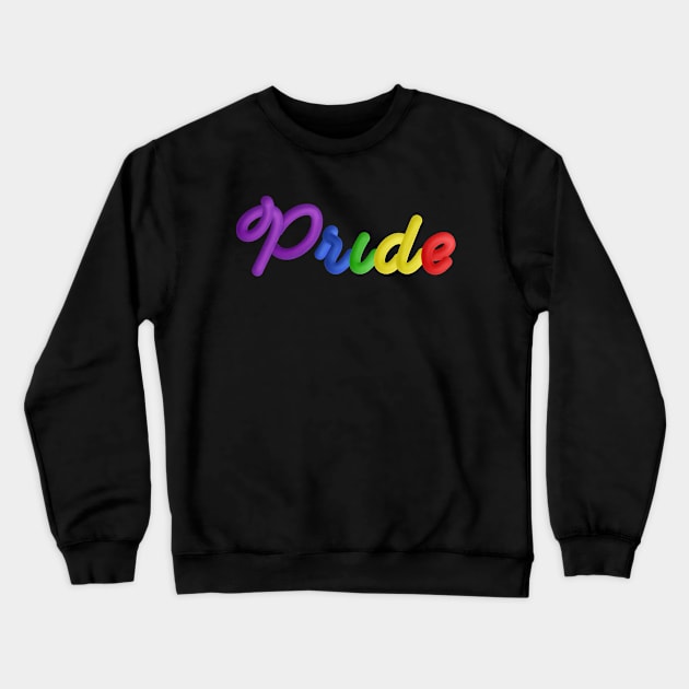 LGBT Pride Colorful Rainbow Typography Crewneck Sweatshirt by snapoutofit